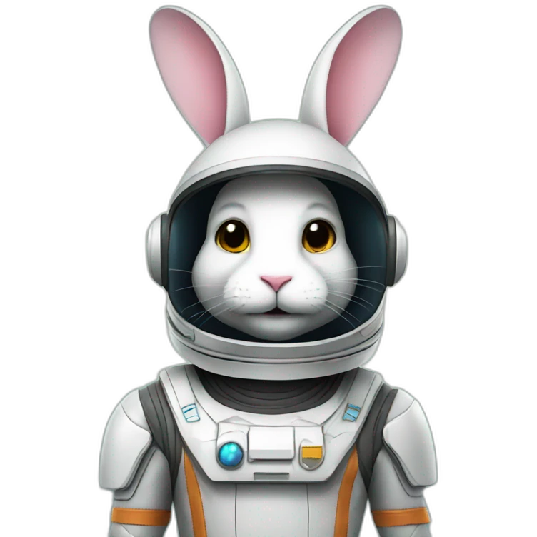 space rabbit with helmet emoji