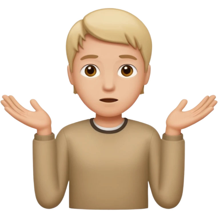 Shrugging shoulders with 😐 face emoji