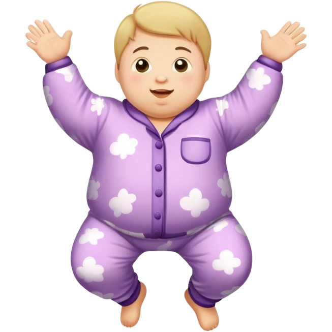 Fat kid jumping in Pjs emoji