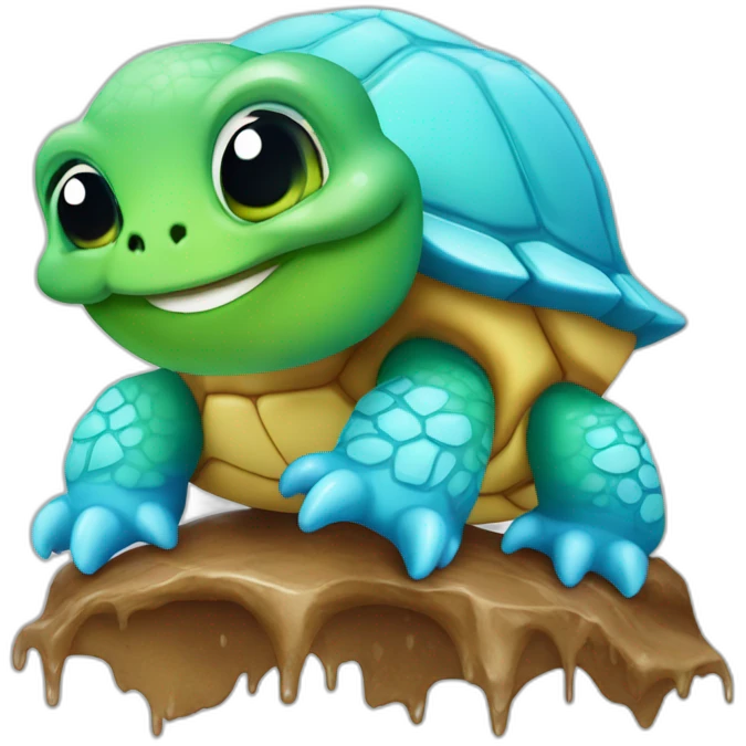 Tortue avec glace emoji