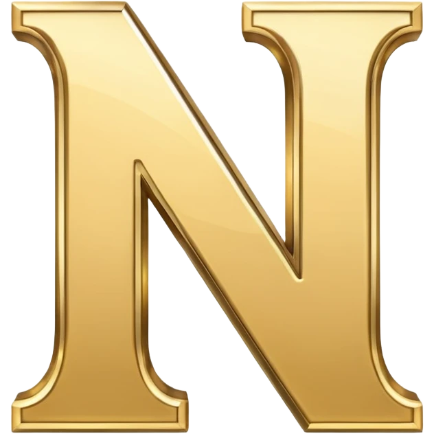 letter N in light gold emoji