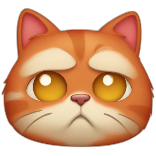 Red cat sad emoji