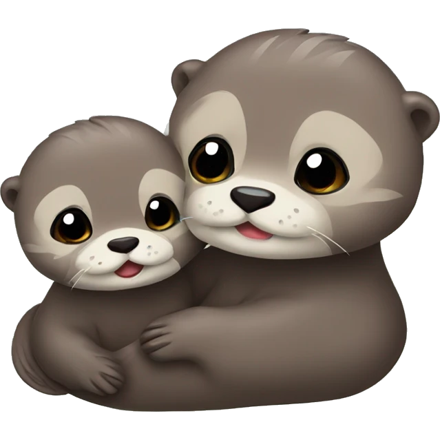 2 cute otters  emoji