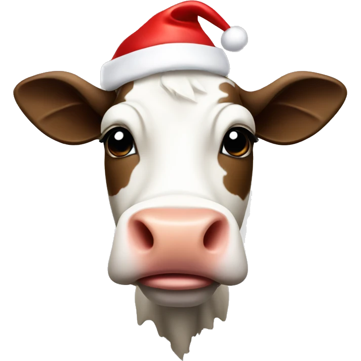 Cow with Santa hat emoji