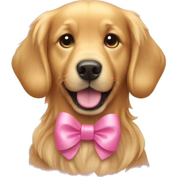 Golden Retriever with a Pink Bow emoji