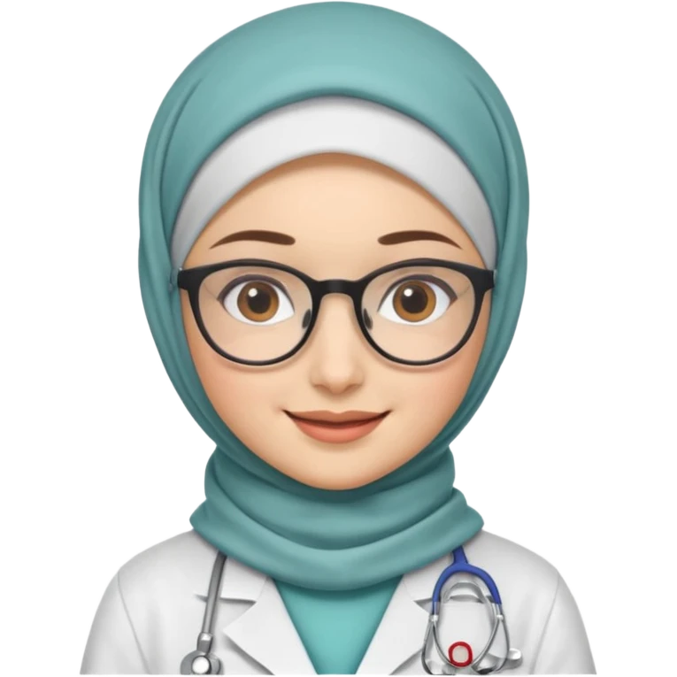 doctor girl with glasses with hijab emoji
