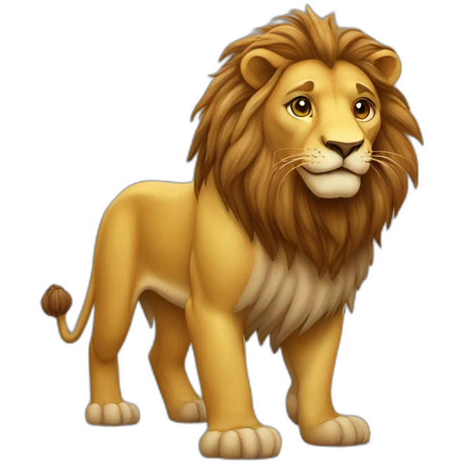 Lion avec tortue emoji