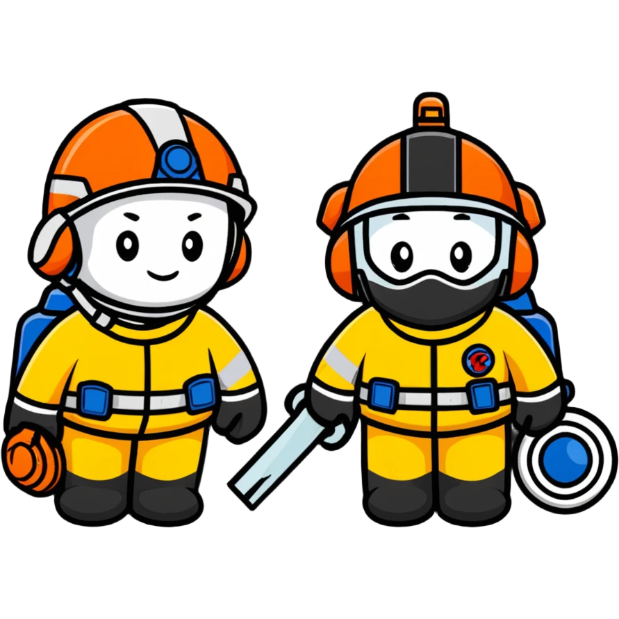 rescue team in helmets emoji