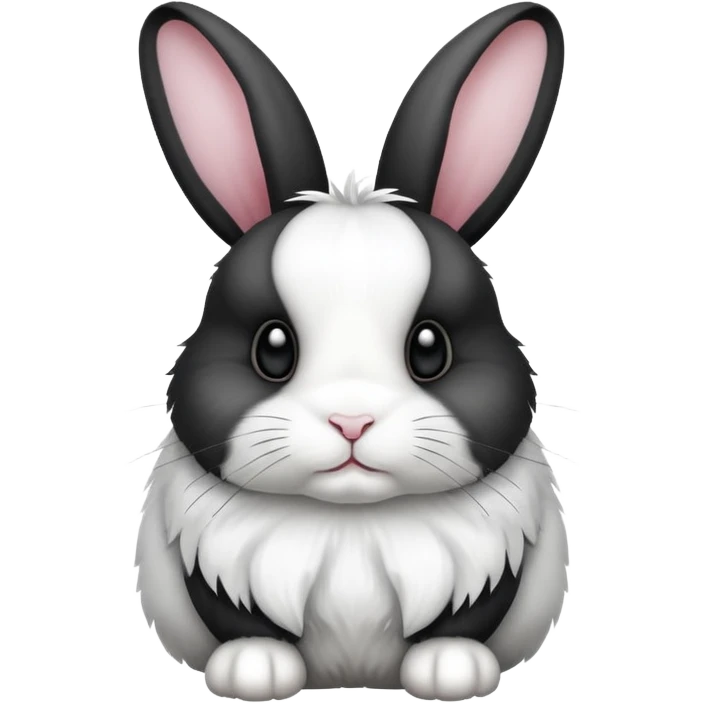 black and white dutch rabbit cute (ios7 style) emoji