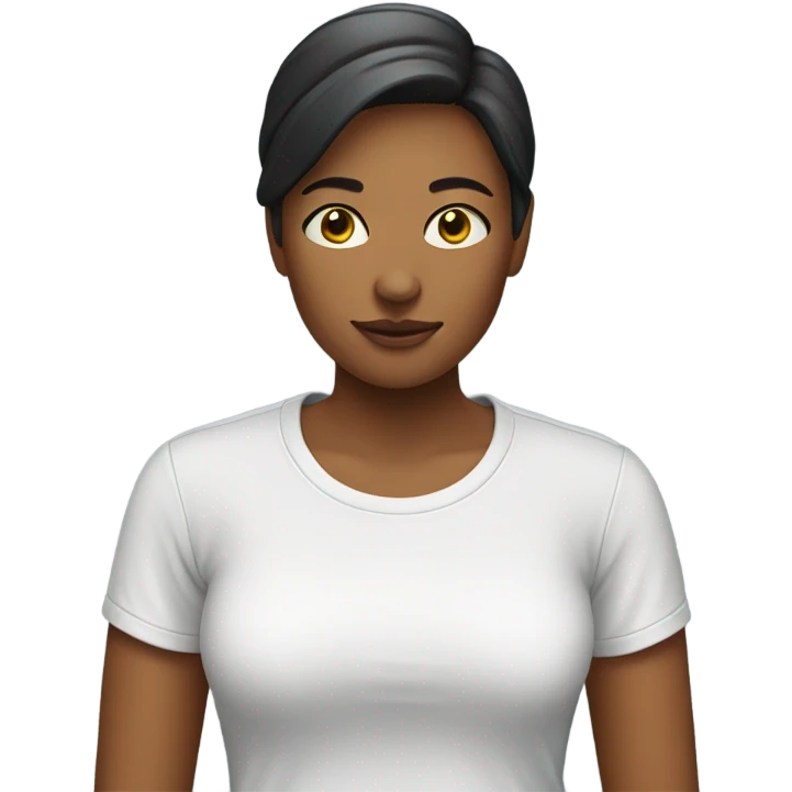 woman wear T shirt emoji