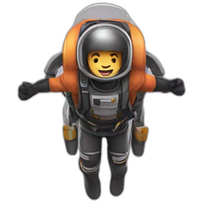 Jet pack escape emoji