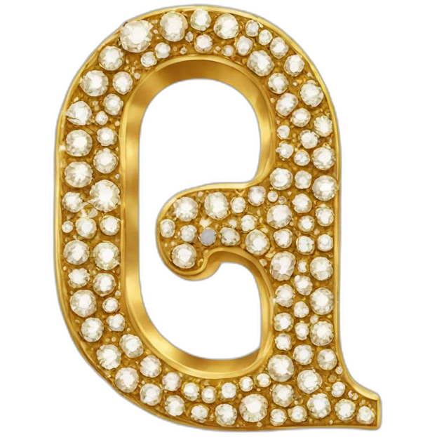 Gold and diamonds letter G emoji
