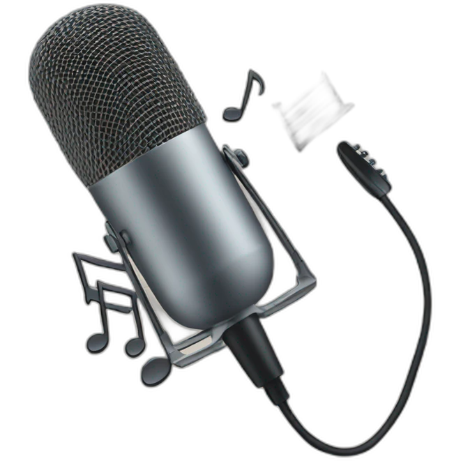 Mic with notes next to it emoji