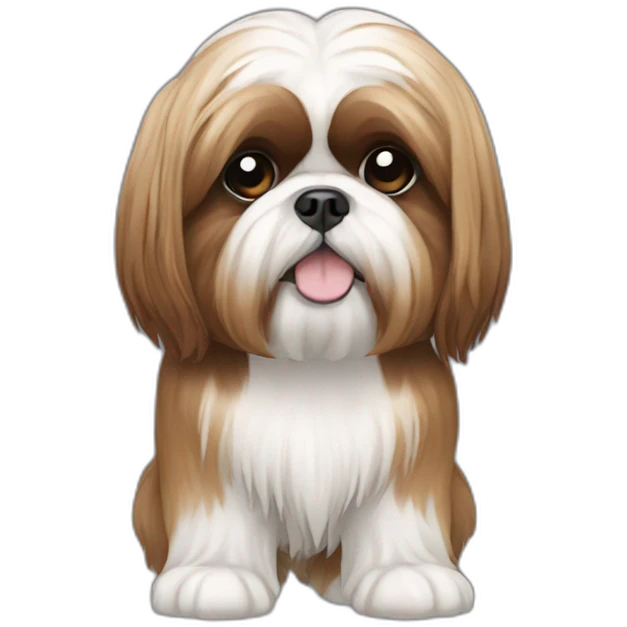 Dog Shih Tzu with long hairs full-body emoji