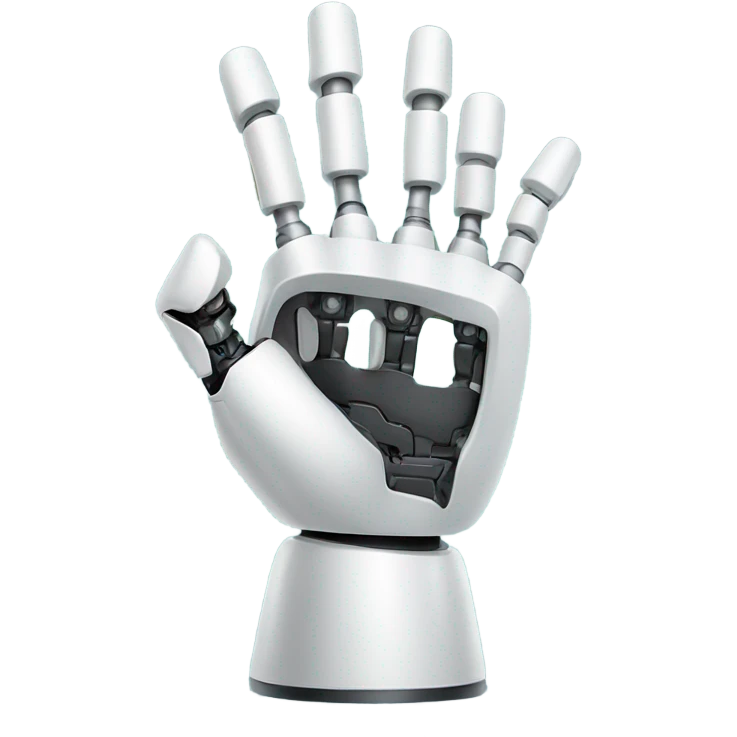 robot hand, finger point,tiktok logo emoji