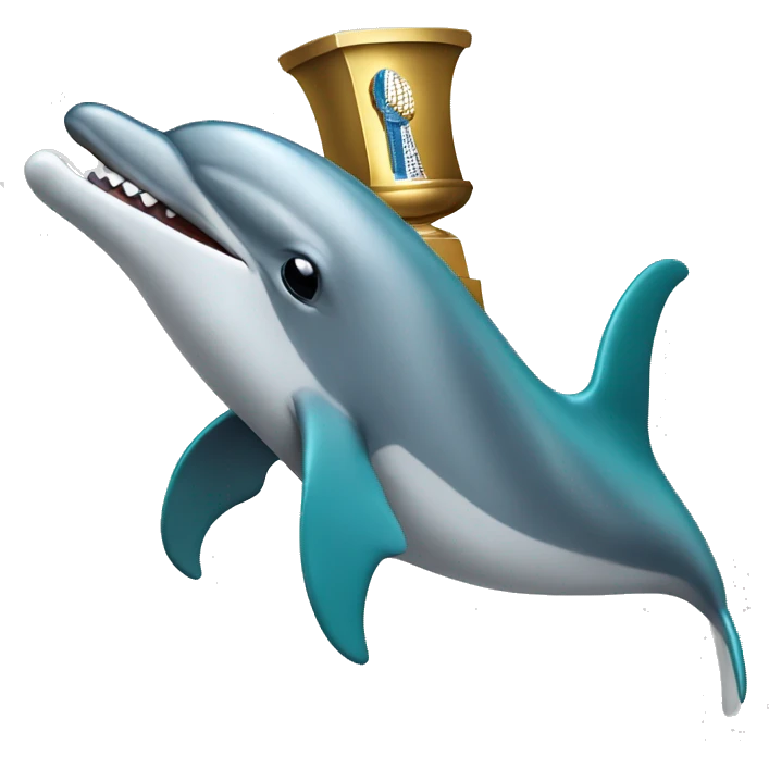Dolphin holding a Super Bowl trophy  emoji