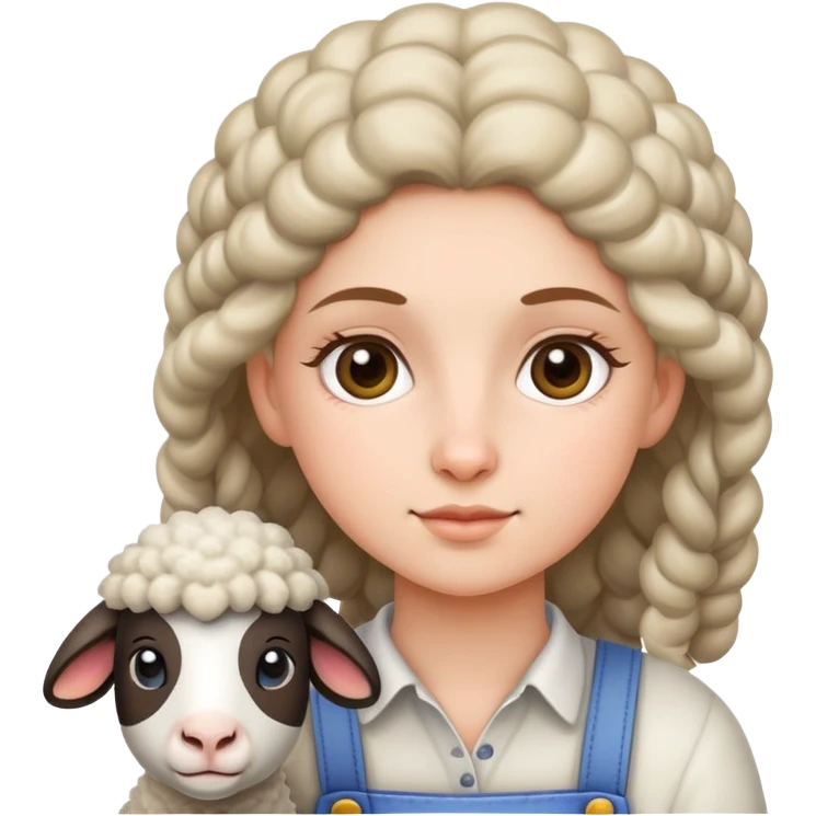 girl farming sheep emoji
