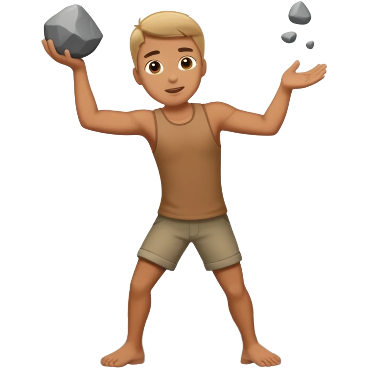 man throwing rocks  emoji