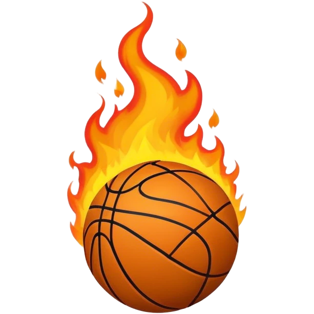 Basketball fire with smoke background emoji