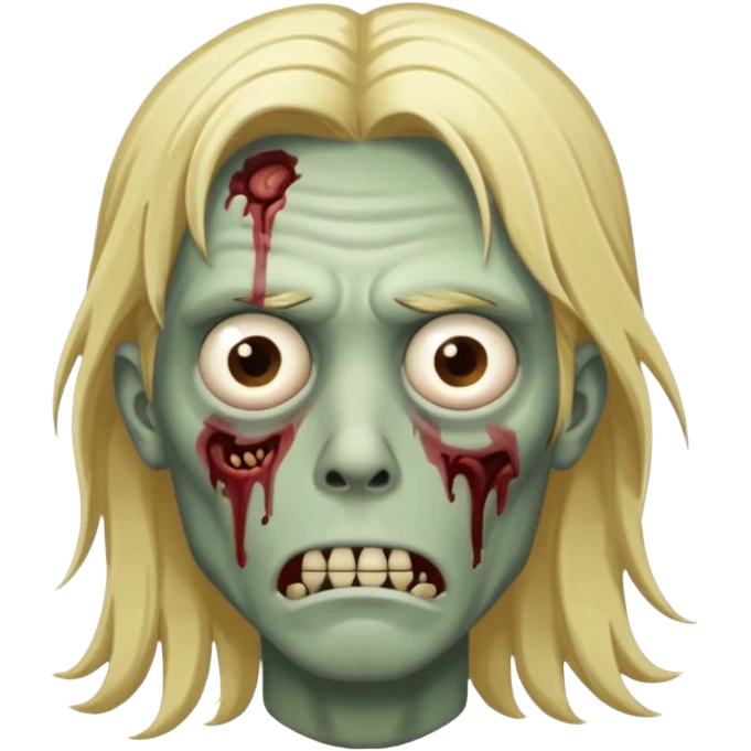 zombie guy with tired eyes and long blond hair  emoji