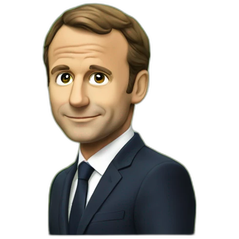 Macron dans un arbes qui fait un doit emoji