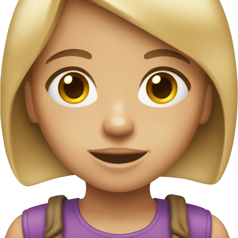 Girl with dirty blonde hair and hazel eyes holding a toy  emoji