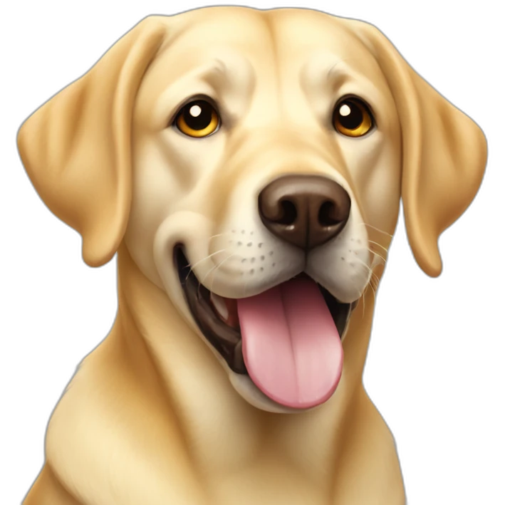 Very goofy yellow Labrador emoji