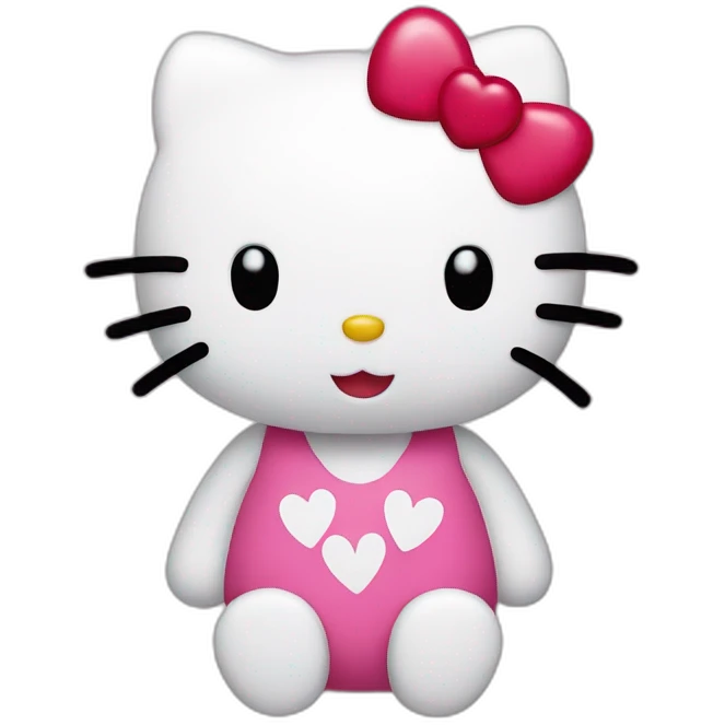 Hello kitty with hearts emoji