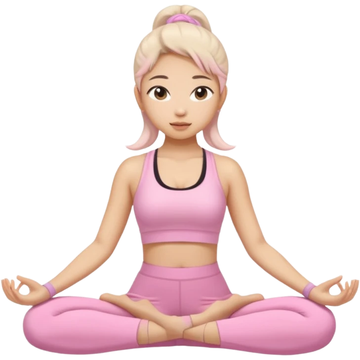 asian yoga girl light pink clothes  emoji