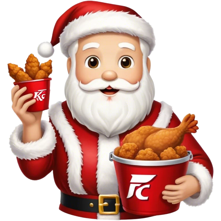 santa holding a bucket of "KFC" chicken emoji