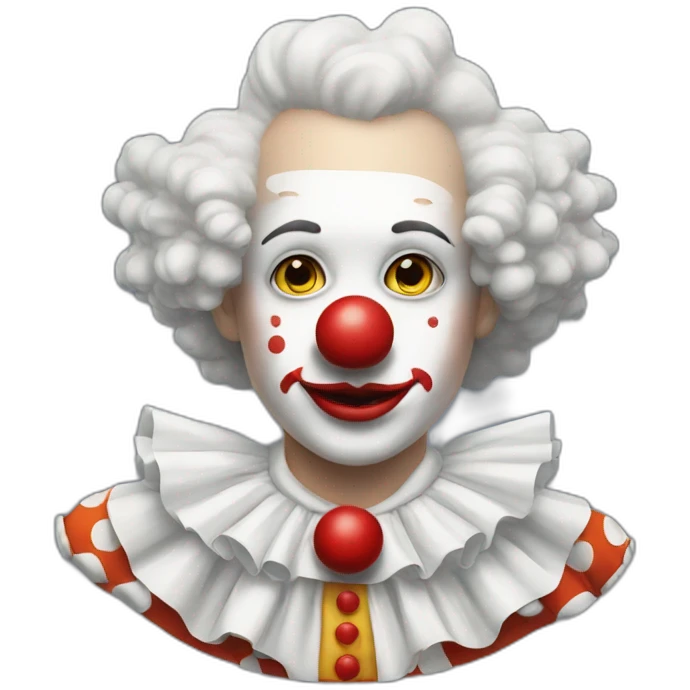 clown with white ruffle collar emoji