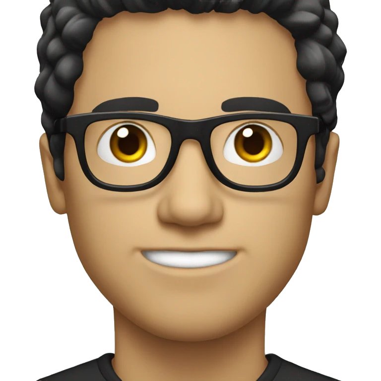 White Guy glasses black hair emoji
