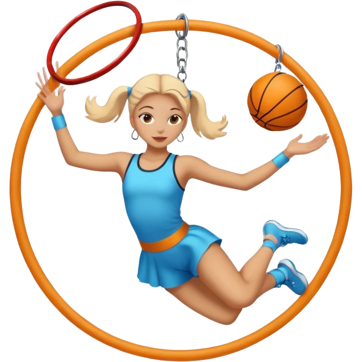 girl doing aerial hoops silhouette  emoji