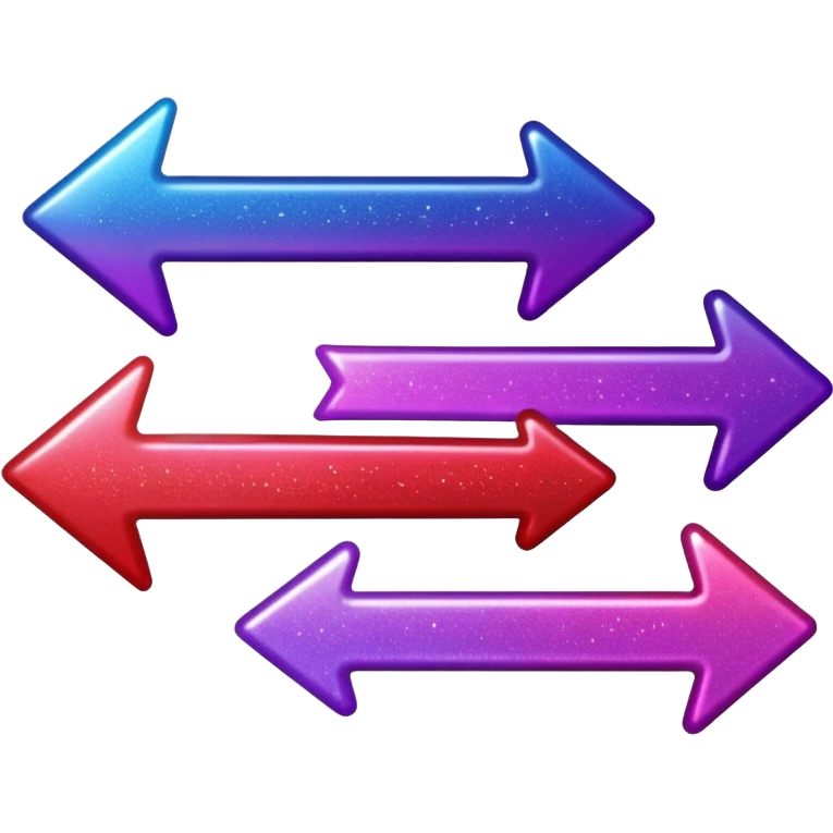 color gradient between red and purple glitter arrow emoji