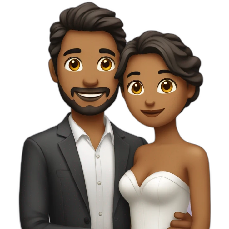 Pareja enamorados besándose emoji