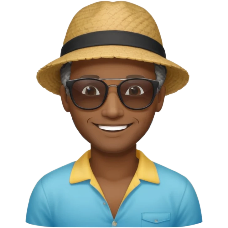 Black man salt n pepper hair smiling with blonde in love on beach make his hair black emoji