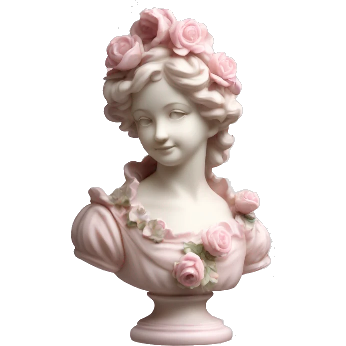 vintage rococo light pink dainty floral statue emoji