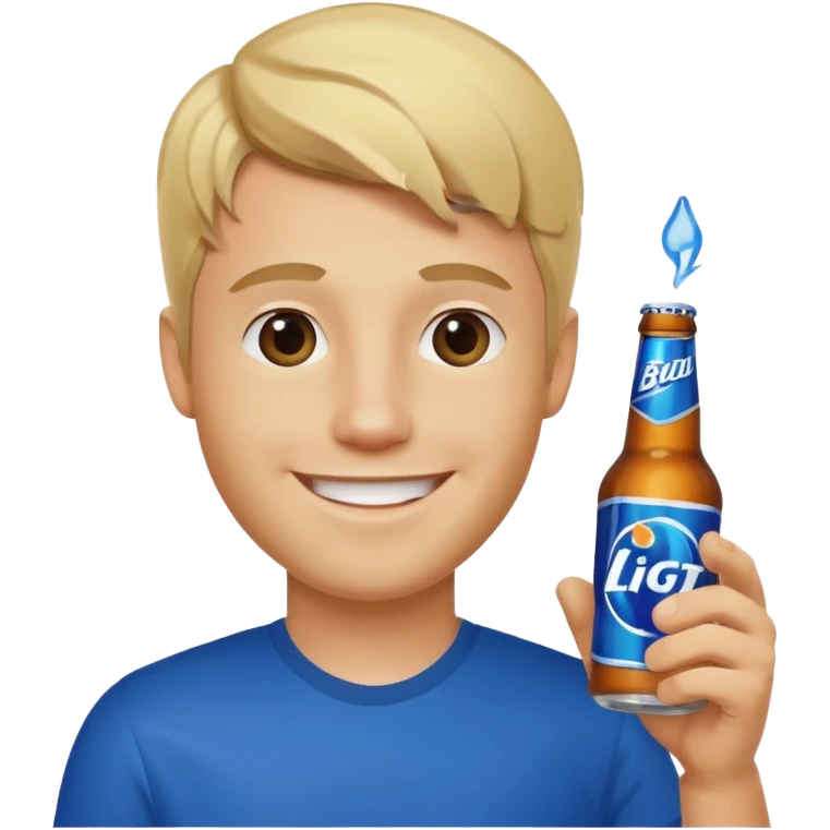 blonde guy holding bud light emoji