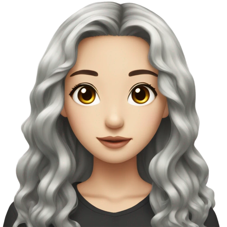 Beautiful girl,Black hair,wavy hair，long hair,Black eyes,Chinese emoji