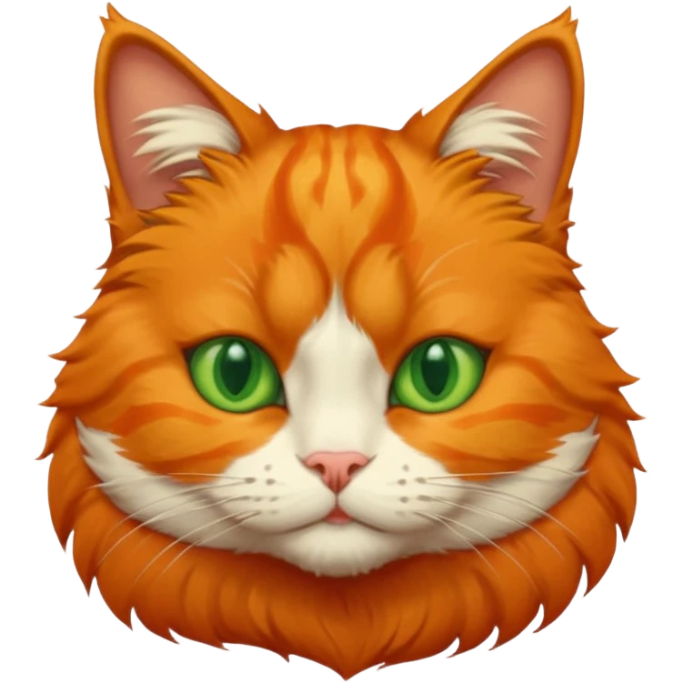 orange cat missing one an eye and with one green eye, with an orange patch of fur near his nose emoji