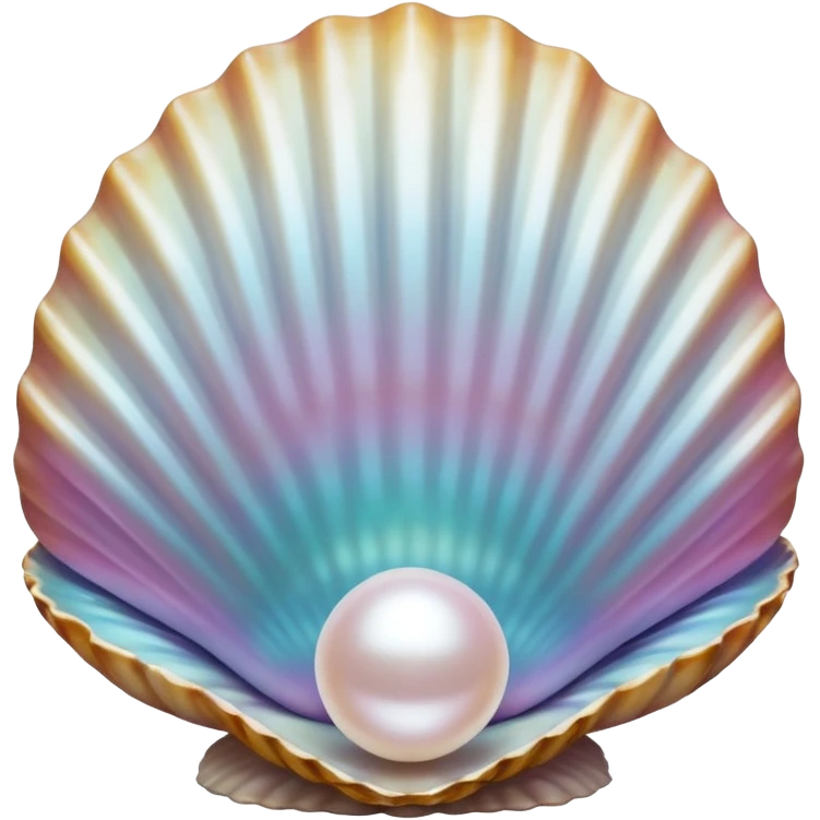 a pearl in a shell white pearl big shell emoji