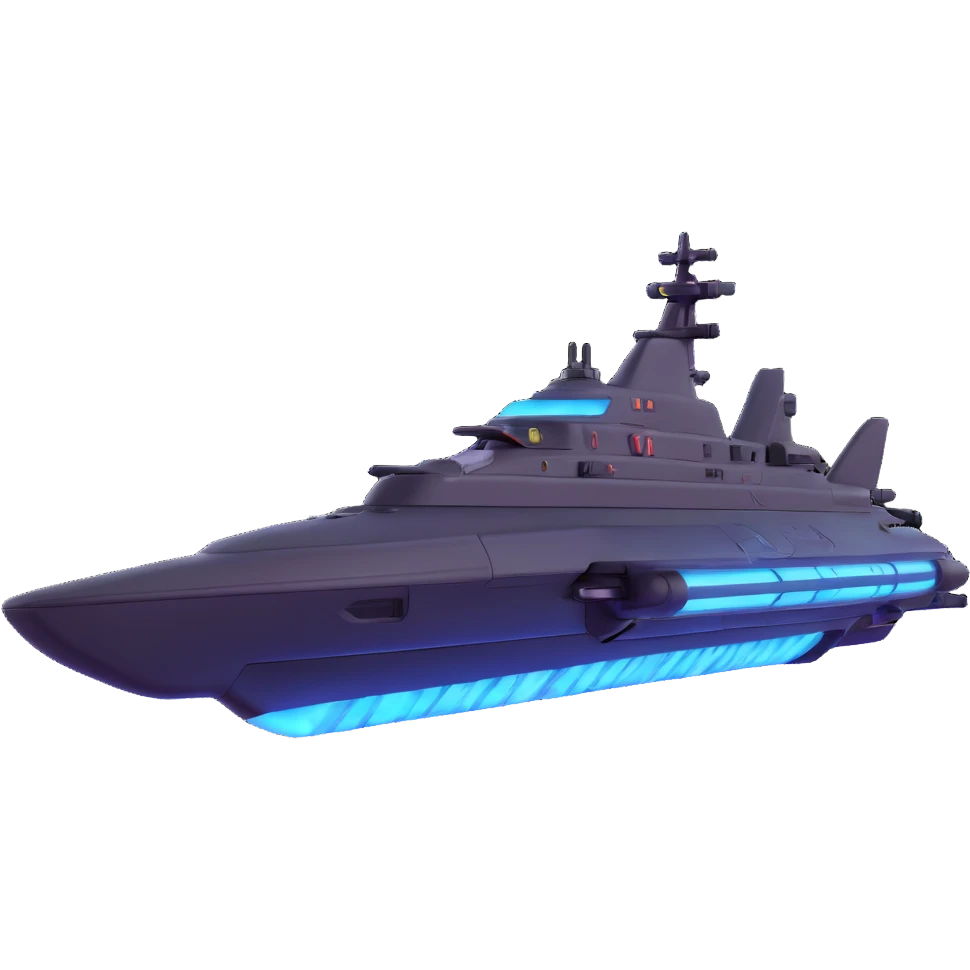 Advanced alien battleship with energy weapons emoji