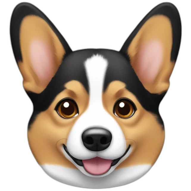 corgi face black and tan emoji