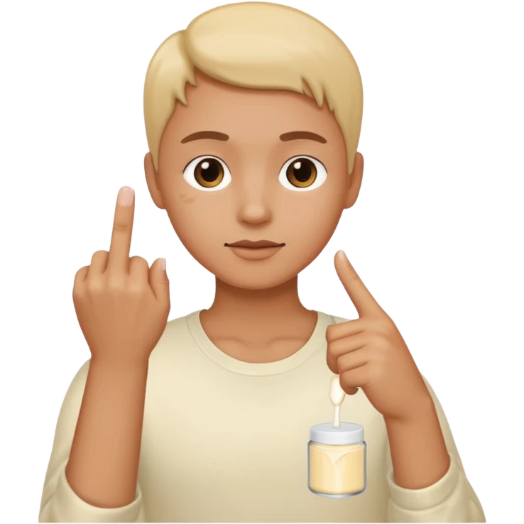 lotion with pointing figer emoji