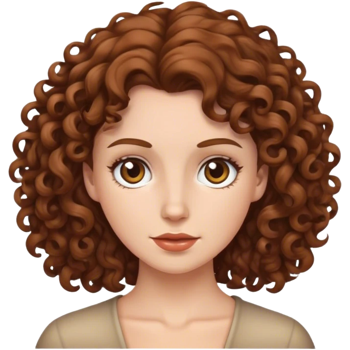 white women with brown curly hair emoji