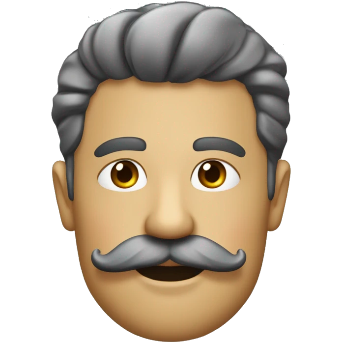 homme metisse avec un taper et beaucoup de cheveux avec n ouc et une moustache emoji