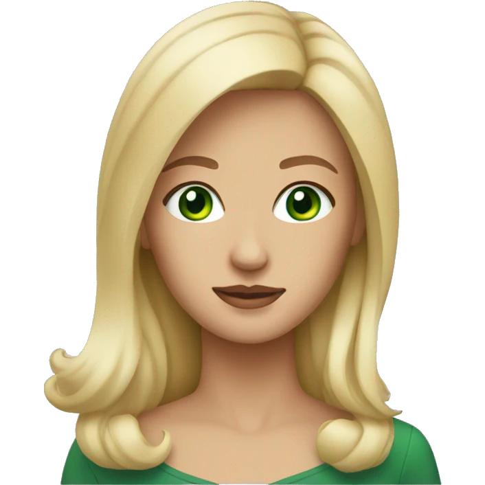 a blonde woman with green eyes  emoji
