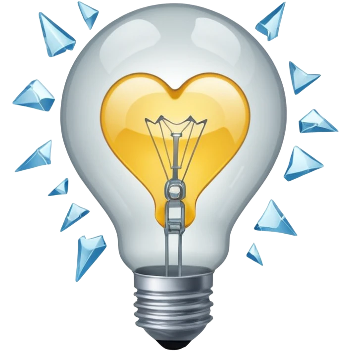 A light bulb broken in half is like "💔" emoji