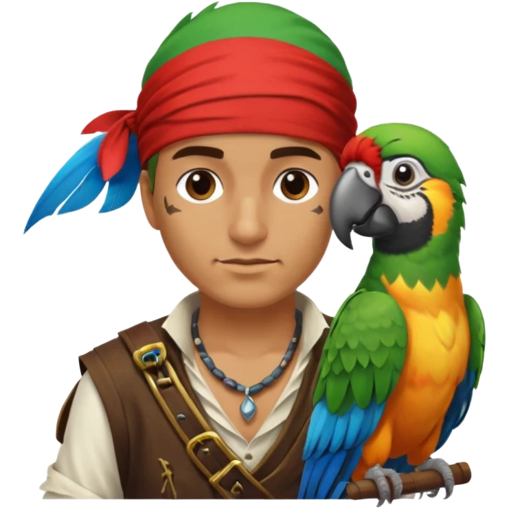 pirate and parrot emoji
