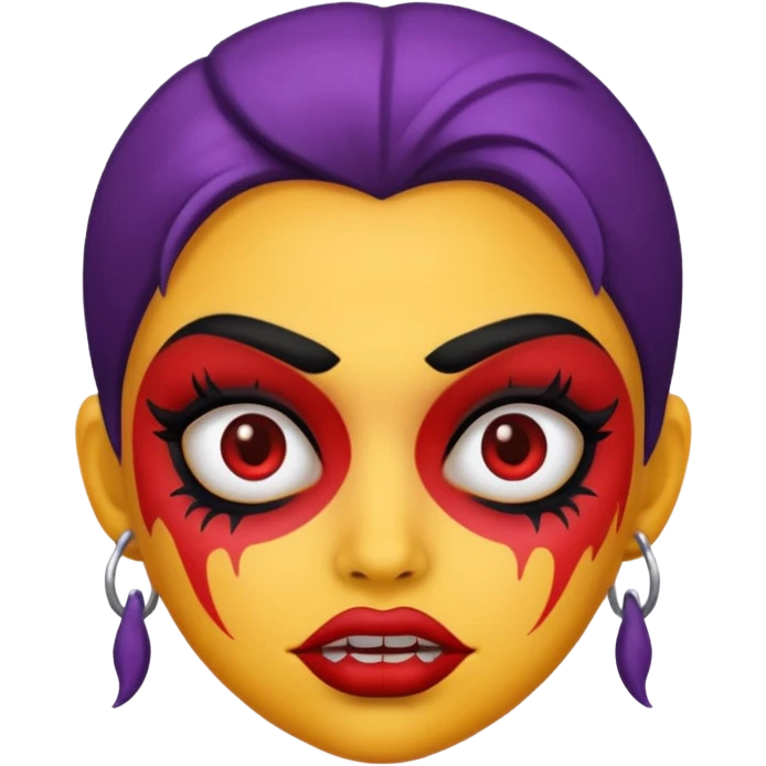 baddie emoji with freaky makeup, bold expression emoji